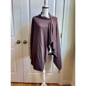Bobeau Taupe/Brown Draped Cardigan Jacket - Size M